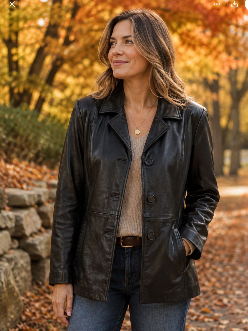Vintage Black  buttery Leather jacket in size medium